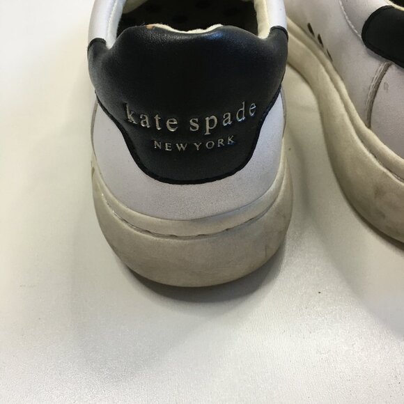KATE SPADE New York Leather White Black Polka Dot Lace LIFT Sneakers Shoes - Picture 7 of 12